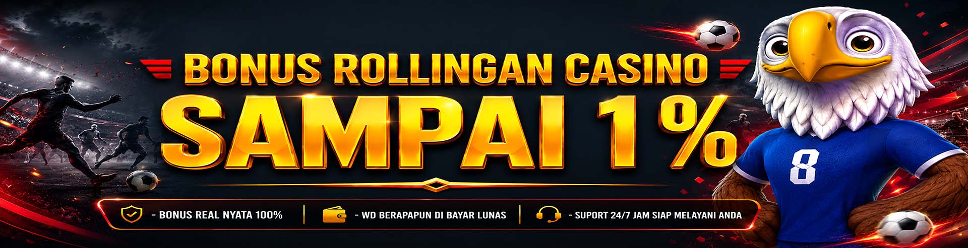 BONUS ROLLINGAN CASINO 1%